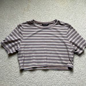 Neutral Striped Crop Top